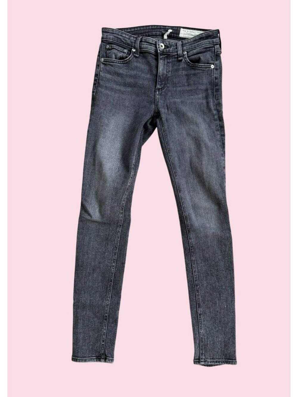 RAG & BONE Black Gray Skinny Jeans Size 26
